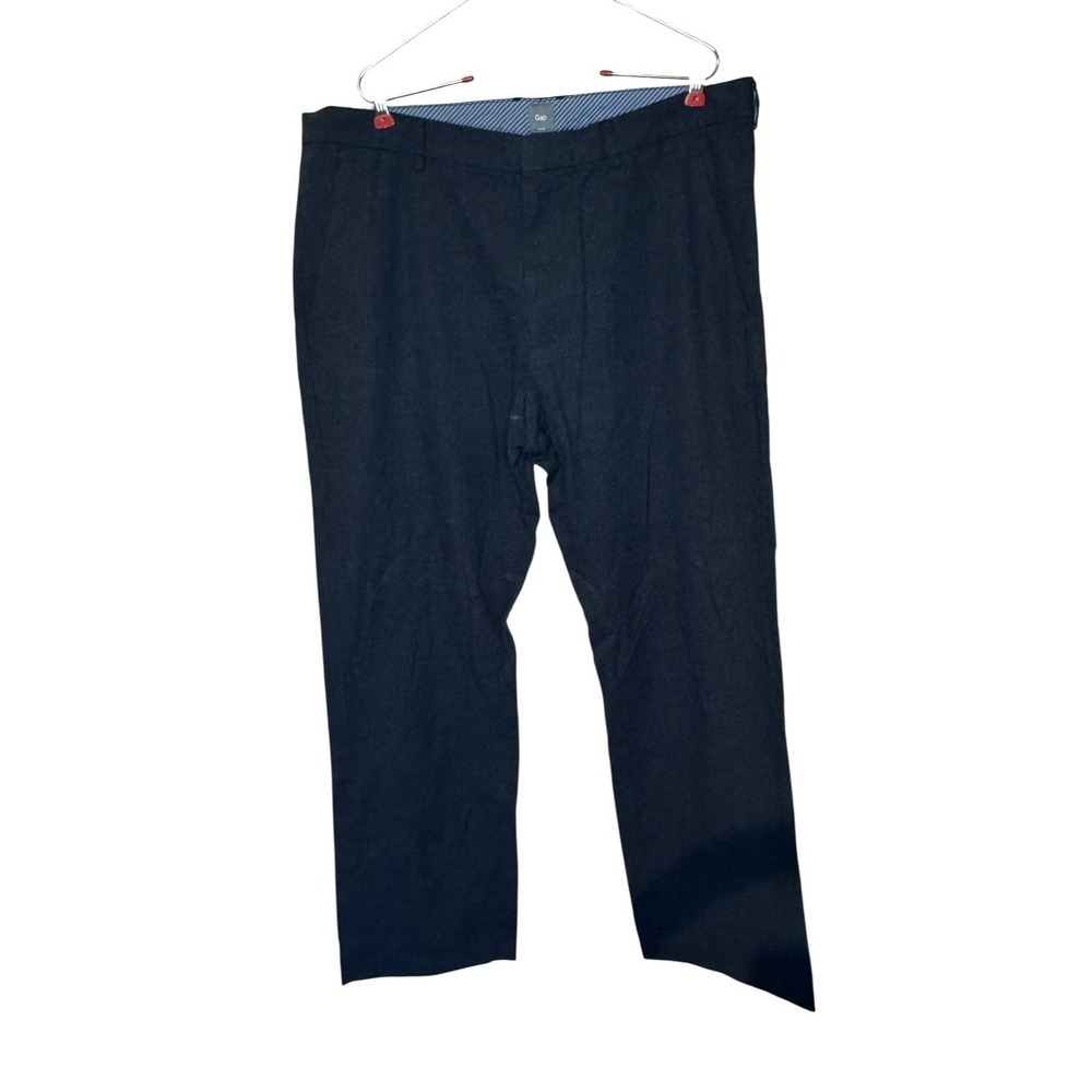 Gap Mens Dress Pants Glen Plaid Straight Fit Flat Front Charcoal Sz. 36X34 NWT